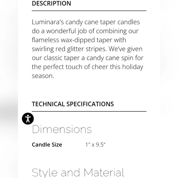 Red and White Glitter Stripe Flameless Candle Tapers For Christmas - Picture 3 of 5